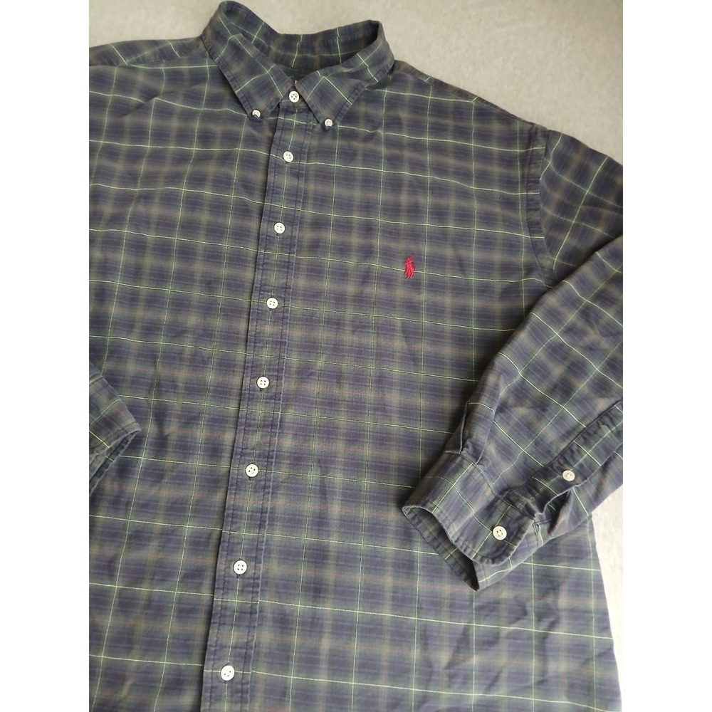 Ralph Lauren Shirt 3xb Big Button Down Preppy Plaid Cotton Classic Vintage